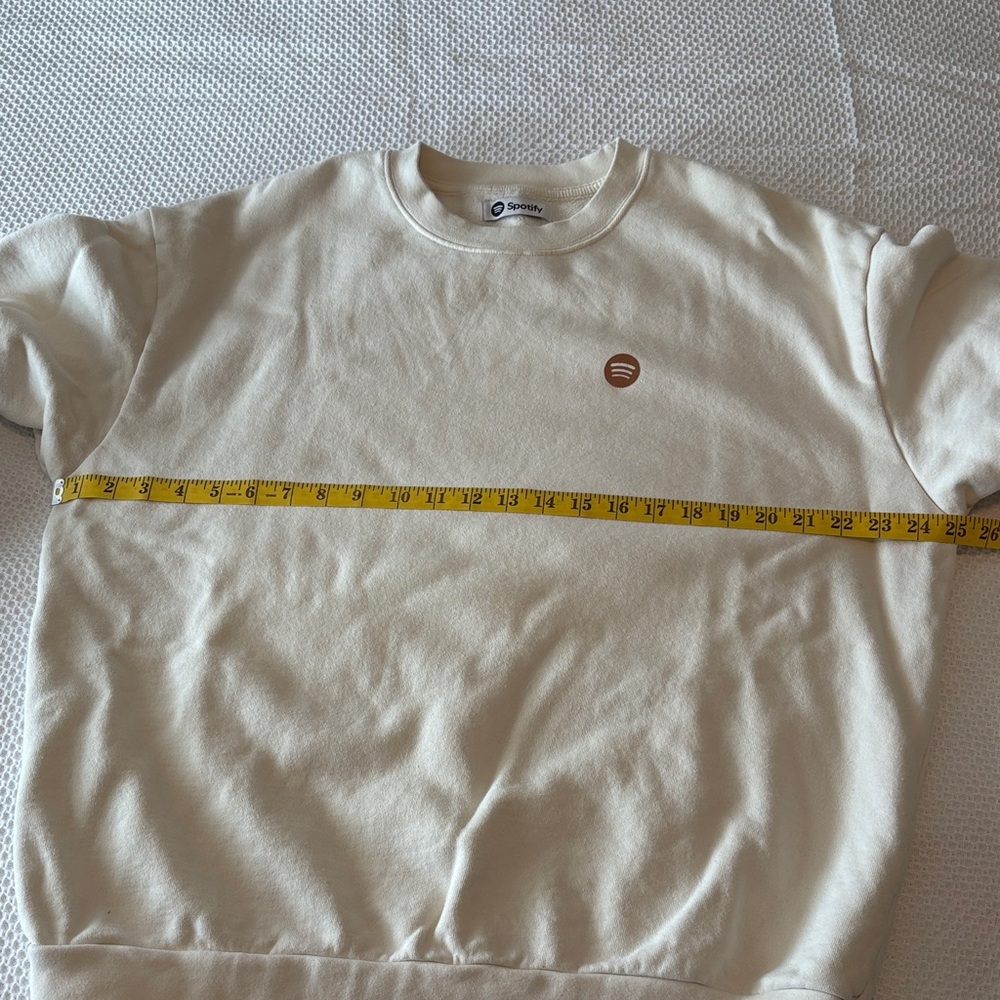 Spotify Crewneck Sweatshirt Cream, size Large Made in USA, 100% cotton - Picture 8 of 9